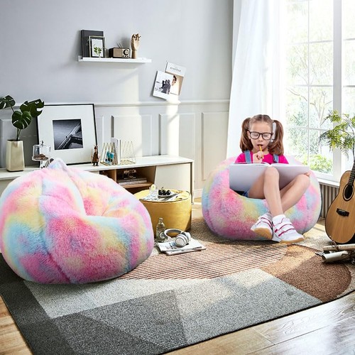 Fluffy bean bag chair - bean,